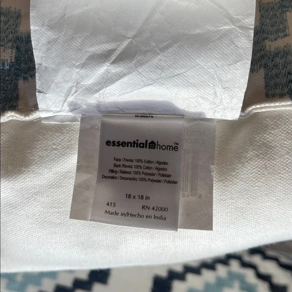 NWT Essential Home Blue and Black 18” Geometric Accent Pillows (Set of 2) - Picture 6 of 6